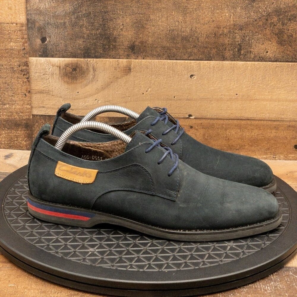 CLARKS MADE IN ENGLAND MENS DRESS SHOES BLACK SUEDE NUBUCK OXFORDS SIZE 9 - Picture 9 of 9